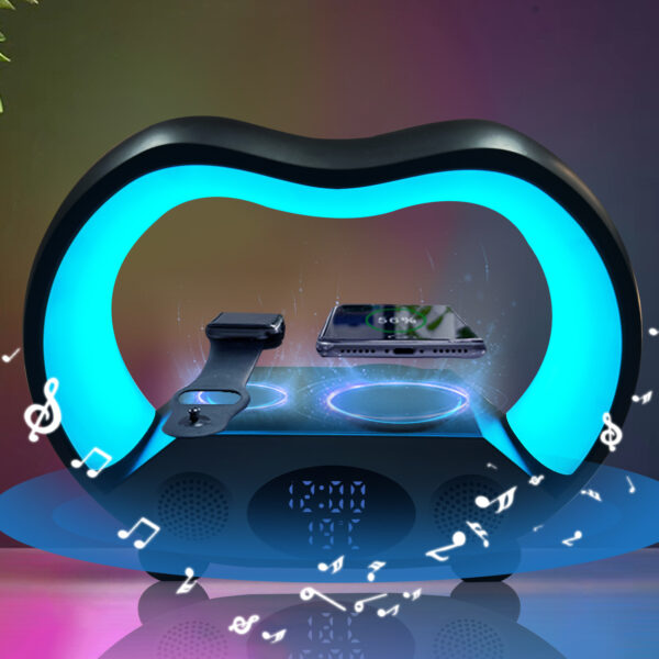 2024 New 6 In 1 Smart Remote Control Bluetooth-compatible Ambience Intelligent LED Table Lamp Multi-function Wireless Charger Night Light Bluetooth-compatible Speaker - Image 2