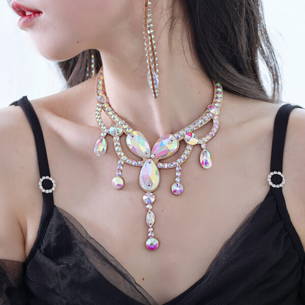 Handmade Hot Colorful Crystals Latin Dance Necklace - Image 4