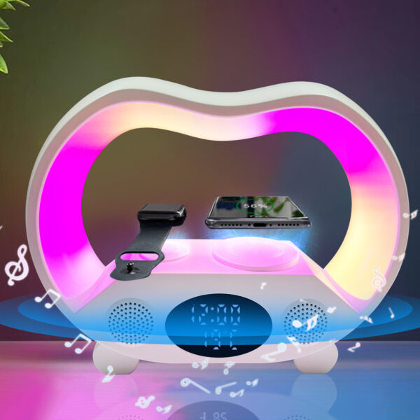 2024 New 6 In 1 Smart Remote Control Bluetooth-compatible Ambience Intelligent LED Table Lamp Multi-function Wireless Charger Night Light Bluetooth-compatible Speaker - Image 5