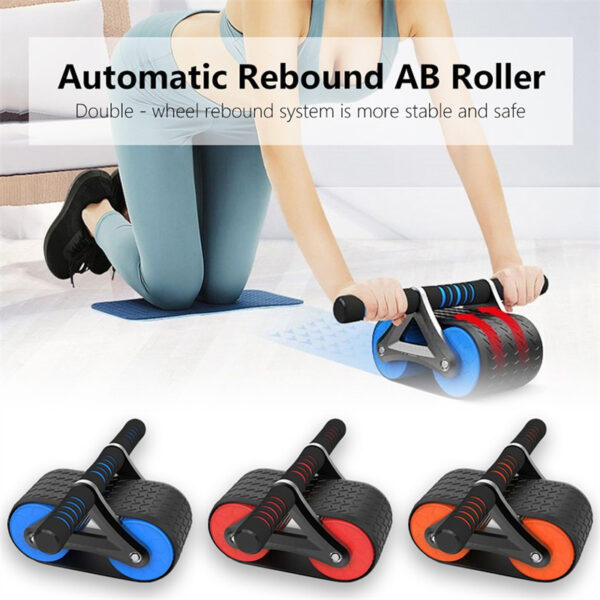 Double Wheel Abdominal Exerciser Women Men Automatic Rebound Ab Wheel Roller Waist Trainer Gym Sports Home Exercise 8